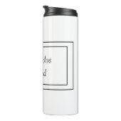 Bilingual Black & White Spanish Bendecido gesegnet Thermosbecher (Nach rechts gedreht)