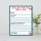 Bilingual Blue Editable Letter to Santa Spanish (Stehend Vorderseite)