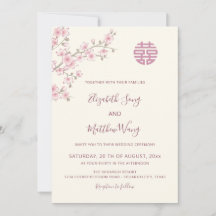 BILINGUAL Blush Cherry Blossom Chinesische Hochzei