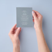 Bilingual Budget Dusty Blue Monochrome Wedding Flyer (Gruppe)