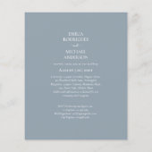 Bilingual Budget Dusty Blue Monochrome Wedding Flyer (Hinten)