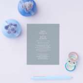 Bilingual Budget Dusty Blue Monochrome Wedding Flyer (Einzeln)