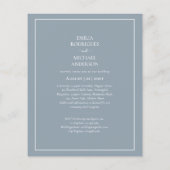 Bilingual Budget Dusty Blue Monochrome Wedding Flyer (Hinten)