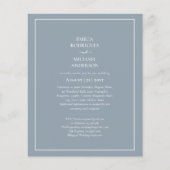 Bilingual Budget Dusty Blue Monochrome Wedding Flyer (Vorne)