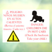 Bilingual Car Safety Sticker Warning (Blatt 3)