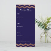 Bilingual Chic Rose Gold Wedding Menu Menükarte (Stehend Vorderseite)