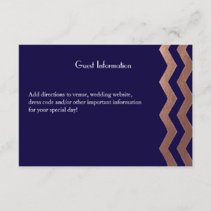 Bilingual Chic Roségold Chevron Hochzeitsgästekart Begleitkarte