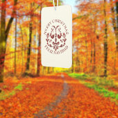 Bilingual Christmas Spanish Text Burgundy Birds Autolufterfrischer