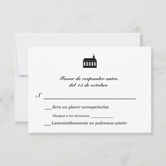 Bilingual Classic Kapel Wedding RSVP (Rückseite)