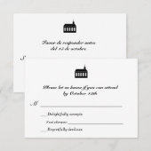 Bilingual Classic Kapel Wedding RSVP Karte (Vorne/Hinten)