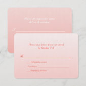 Bilingual Coral Ombre Wedding RSVP Karte (Vorne/Hinten)