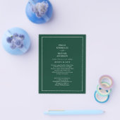 Bilingual Double Side Wedding Boda Green Flyer (Einzeln)