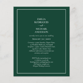 Bilingual Double Side Wedding Boda Green Flyer