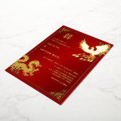 BILINGUAL Dragon And Phoenix | Chinese Wedding Folieneinladung (Gedreht)