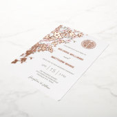 BILINGUAL Dusty Pink Rose Chinesische Hochzeit Folieneinladung (Gedreht)