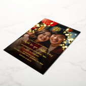 BILINGUAL Foto Red Gold Chinesisch Hochzeit Folieneinladung (Gedreht)