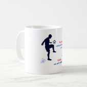 Bilingual-Fußball-Design Kaffeetasse (Vorderseite Links)