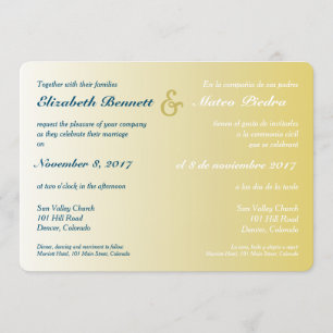Bilingual Gold Ombre Hochzeit Einladung