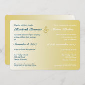 Bilingual Gold Ombre Wedding Einladung (Vorne/Hinten)