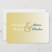 Bilingual Gold Ombre Wedding Einladung (Rückseite)