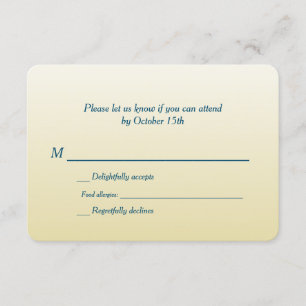 Bilingual Gold Ombre Wedding RSVP Karte