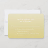Bilingual Gold Ombre Wedding RSVP Karte (Rückseite)