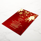 BILINGUAL Gold Rose Chinesische Hochzeit Folieneinladung (Gedreht)