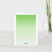 Bilingual Green Ombre Wedding Foto Danke Karte (Rückseite)