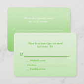 Bilingual Green Ombre Wedding RSVP Karte (Vorne/Hinten)