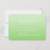 Bilingual Green Ombre Wedding RSVP Karte (Rückseite)