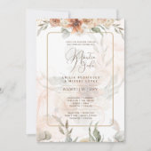 Bilingual Invitación de Boda Boho Pampa Grass Einladung (Vorderseite)
