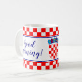 Bilingual Kroatisch Guten Morgen Dobro Jutro Tasse (Vorderseite Links)