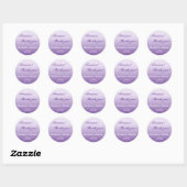 Bilingual Lila Ombre Wedding Danke Sticker (Blatt)