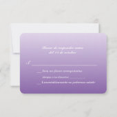 Bilingual Lila Ombre Wedding RSVP (Rückseite)