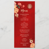 BILINGUAL Peony Chinese Wedding Menu Card Menükarte (Vorderseite)