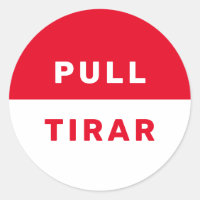 Bilingual Pull English Spanish Red White Safety