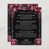 Bilingual Quinceañera Menü des Gotischen Blumenkoc (Vorne/Hinten)