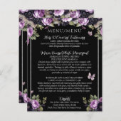 Bilingual Quinceañera Menü des Gotischen Blumenkoc (Vorne/Hinten)