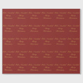 Bilingual Red and Golden Christmas Snowflake Geschenkpapier (Flach)