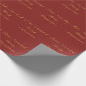 Bilingual Red and Golden Christmas Snowflake Geschenkpapier (Ecke)