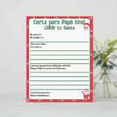 Bilingual Red Editable Letter to Santa Spanish (Stehend Vorderseite)