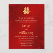 Bilingual Red Gold Chinese Hochzeit (Vorderseite)