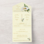 Bilingual Romantic Tones Cala Lily Mexican Wedding All In One Einladung (Innen Boden)