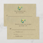 Bilingual Rustic Blume Garland Wedding RSVP Karte (Vorne/Hinten)