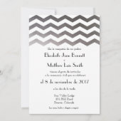 Bilingual Silver Zickzack Wedding Einladung (Rückseite)