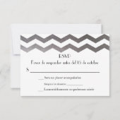 Bilingual Silver Zickzack Wedding Einladung UAWG (Rückseite)