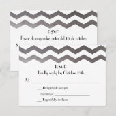 Bilingual Silver Zickzack Wedding Einladung UAWG (Vorne/Hinten)