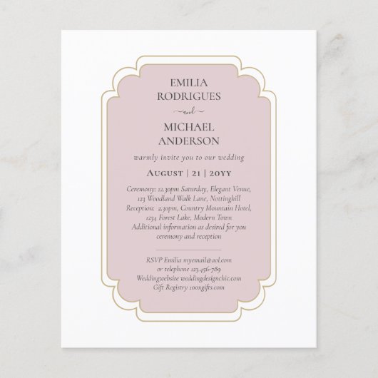 Bilingual Spanish Boda Budget Wedding Flyer (Vorne)