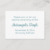 Bilingual Teal Script Temple Sealing Invitation Begleitkarte (Vorderseite)