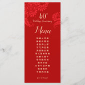 Bilingual Traditional Wedding Anniversary Menus Menükarte (Rückseite)